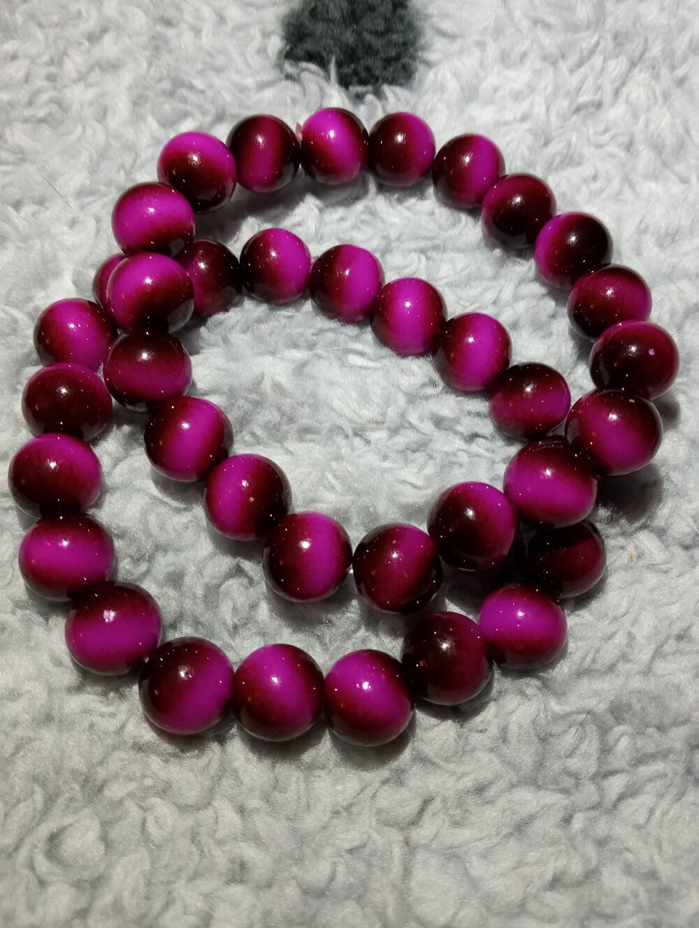 FUCHSIA PINK BLACK MATRIX TURQUOISE RARE SET OF TWO BRACELETS FITS 6 TO 8 IN